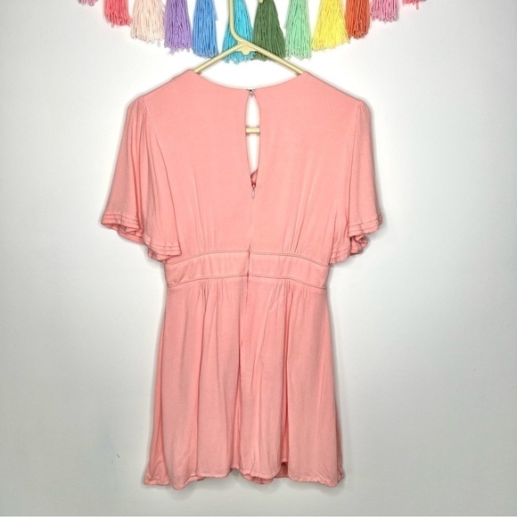 Entro Enchanting Light Pink Empire Waist Flutter Sleeve Babydoll Dress Sz Medium - Picture 11 of 17